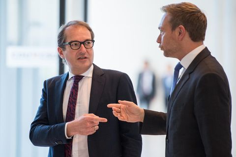 CSU-Landesgruppenchef Alexander Dobrindt (l.) und der FDP-Vorsitzende Christian Lindner