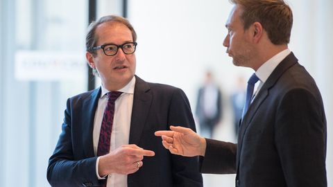 CSU-Landesgruppenchef Alexander Dobrindt (l.) und der FDP-Vorsitzende Christian Lindner
