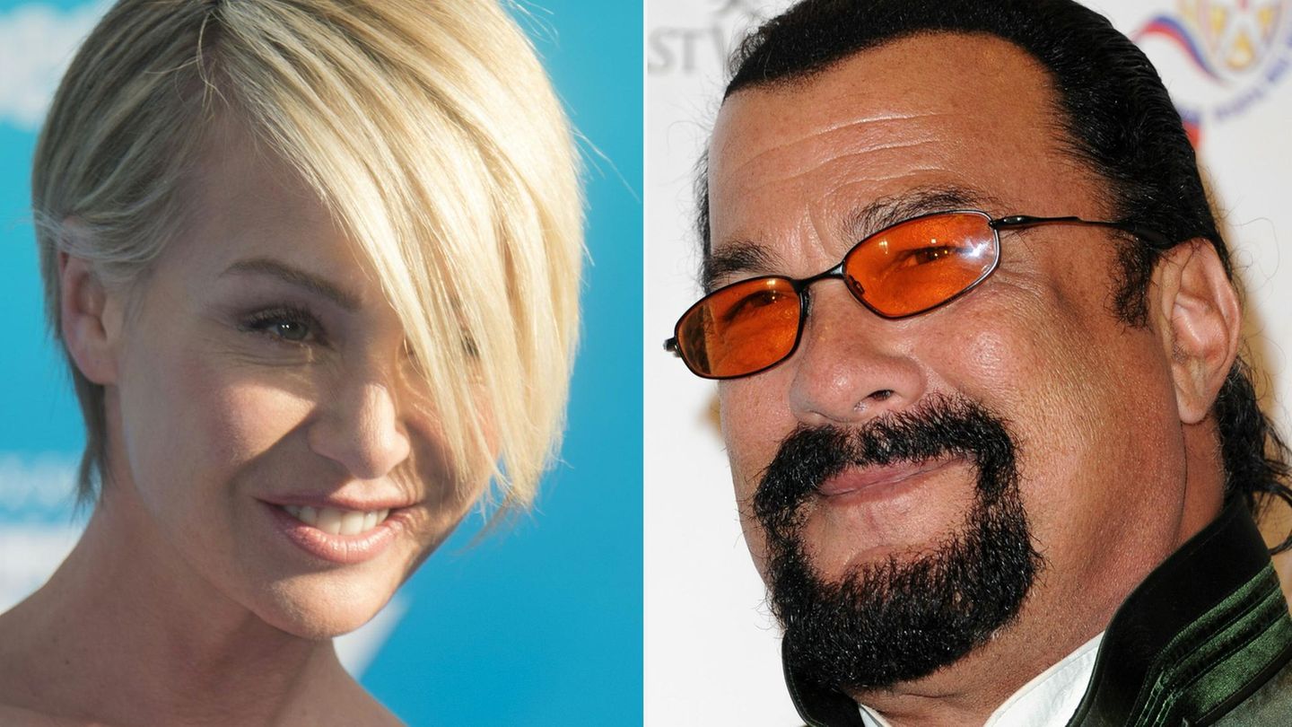 Schauspielerin Portia de Rossi und Action-Filmstar Steven Seagal