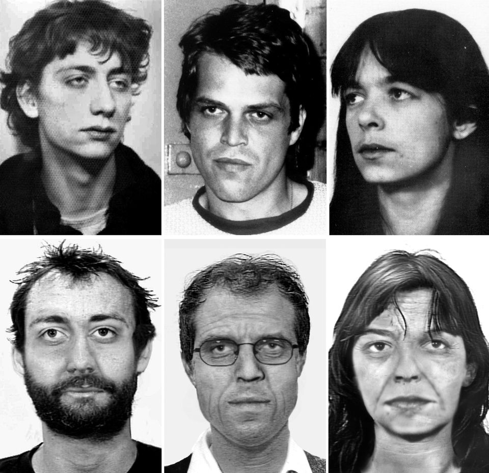 Fahndungsfotos (oben) und Alterssimulationen (unten) von Burkhard Garweg, Ernst-Volker Wilhelm Staub und Daniela Klette Fahndungsfotos (oben) und Alterssimulationen (unten) von Burkhard Garweg, Ernst-Volker Wilhelm Staub und Daniela Klette