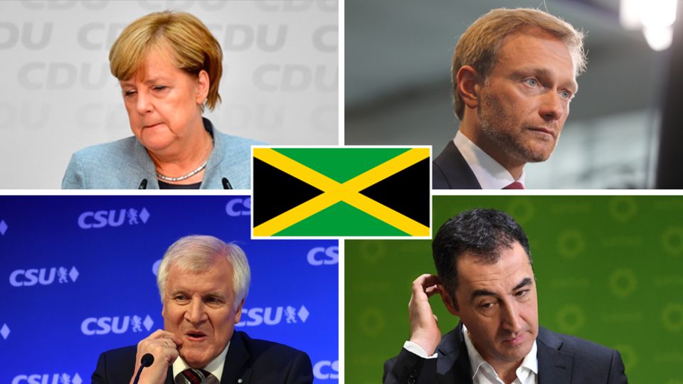 Jamaika: Sie wollen es machen, aber schaffen sie es auch? Bundeskanzlerin Angela Merkel (CDU), Christian Lindner (FDP), Cem Özdemir (Grüne) und Horst Seehofer (CSU; im Uhrzeigersinn von links oben) Jamaika: Sie wollen es machen, aber schaffen sie es auch?