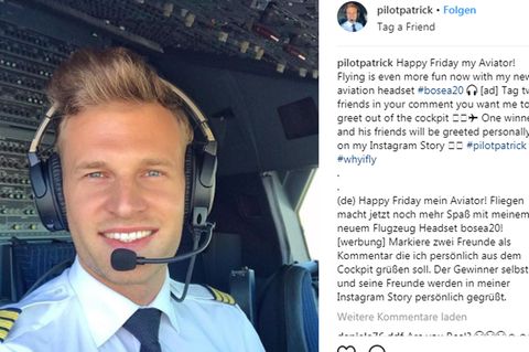 Als "pilotpatrick" postet der 30-Jährige auf Instagram