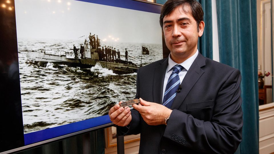 Deutsches U-Boot vor Belgien Plakette Deutsches U-Boot vor Belgien Plakette