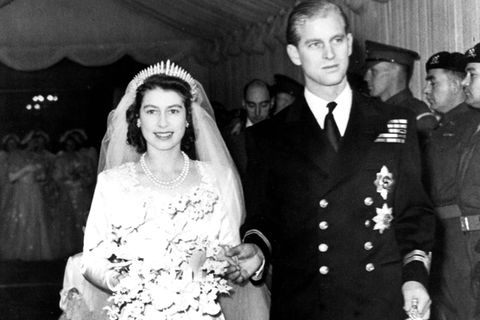 Queen Elizabeth II. und Prinz Philip an ihrem Hochzeitstag am 20.11.1947 in London