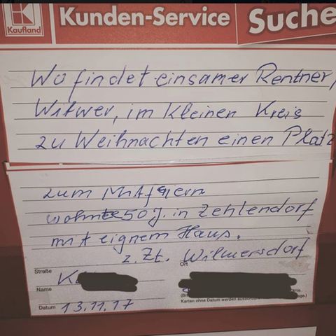 Einsamer Rentner sucht per Anzeige Gesellschaft für Weihnachten