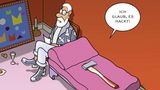 Cartoon zum Tag des Notrufs: Wo bleibt Feuerwehrmann Horst?
