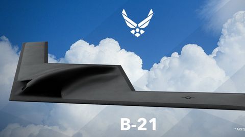 Auf den Computer-Bildern erinnert die B-21 vor allem an den Vorgänger, die B-2.