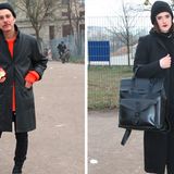 Tangerine (links) leuchtet auch auf dem dunkelsten Dancefloor. Selbst die auffällig große Tasche (rechts) war kein Hindernis fürs Berghain.