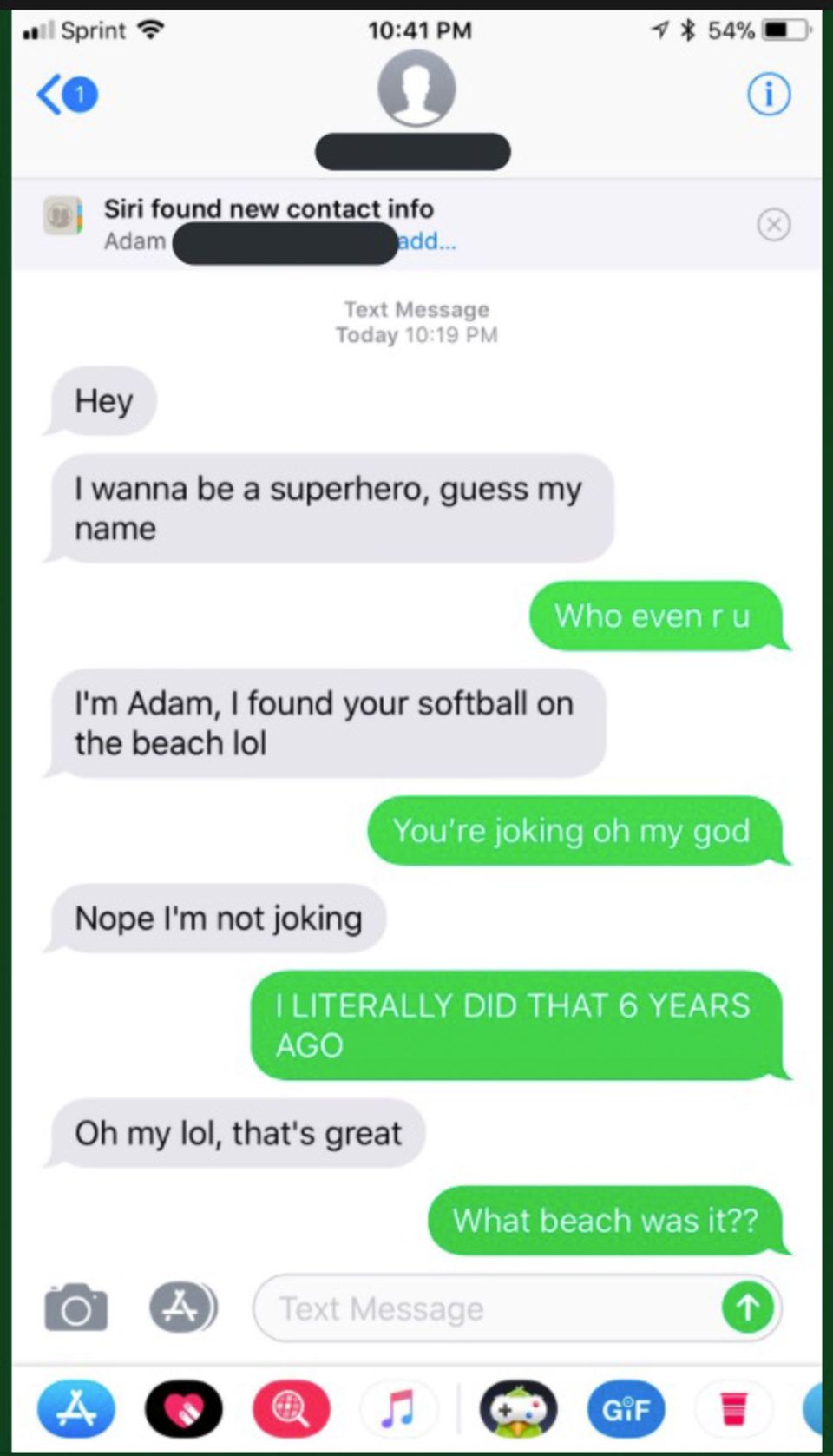 Textnachricht von "Adam" Die Textnachricht von "Adam"