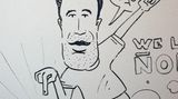 Eine gemalte Figur zeigt auf einen Haufen und sagt "Smells like you"