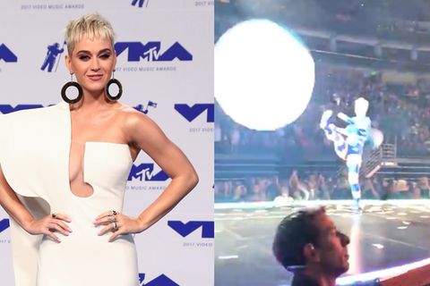 Schockmoment bei Konzert: Katy Perry schießt filmendem Fan Ball ins Gesicht