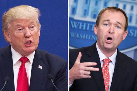 Donald Trump (l.) und Mick Mulvaney
