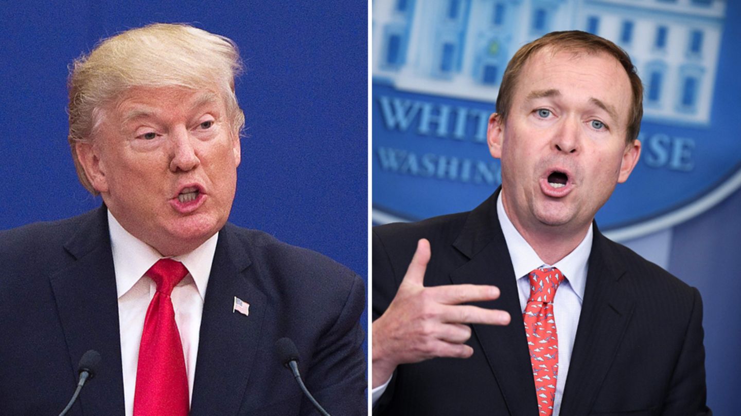 Donald Trump (l.) und Mick Mulvaney