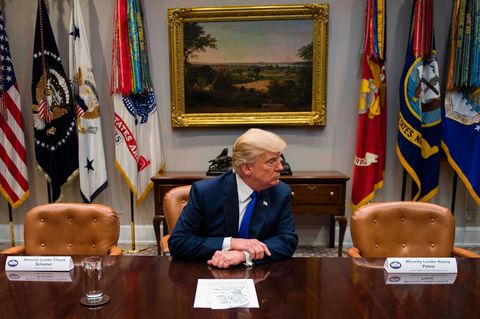 Donald Trump im Roosevelt Room