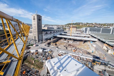 Baustelle des neuen Hauptbahnhofs Stuttgart 21