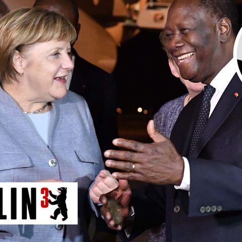 Angela Merkel im Gespräch mit dem Präsidenten der Elfenbeinküste Alassane Ouattara