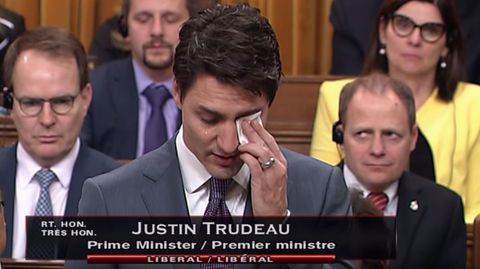 Kanadas Premierminister Justin Trudeau bei seiner Rede im Parlament in Ottawa