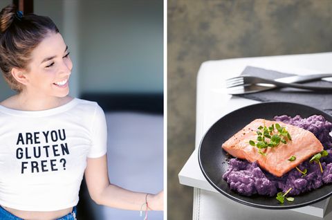 Nathalie Gleitmans Speiseplan ist trotz Unverträglichkeiten alles andere als eintönig- es gibt beispielsweise gebratenen Fisch mit Kokosgemüse-Püree.