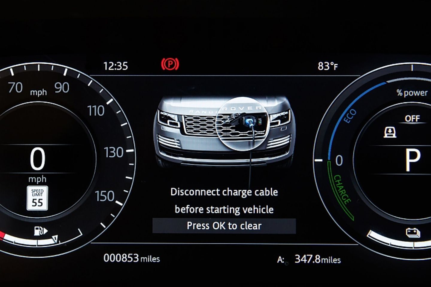 Range Rover P400e Plug-In-Hybrid - das Akkupaket lädt sich in zweieinhalb Stunden