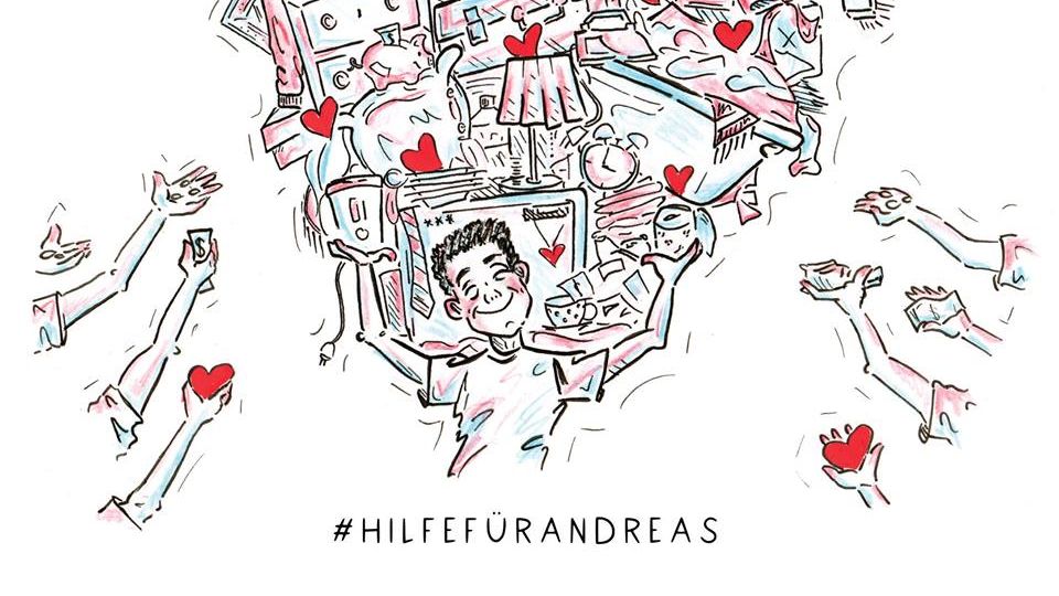 Zeichnung für die Aktion "Hilfe für Andreas"