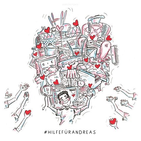 Zeichnung für die Aktion "Hilfe für Andreas"