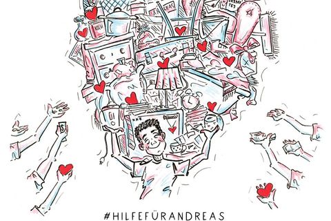 Zeichnung für die Aktion "Hilfe für Andreas"