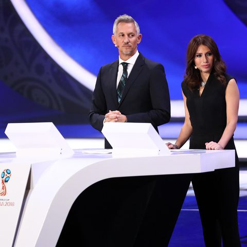 WM-Auslosung in Moskau: Garry Lineker und Maria Komandnaja moderierten
