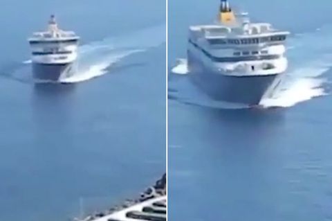 Fragwürdiges Manöver: Dieser Kapitän fährt seine Fähre wie einen Rennwagen