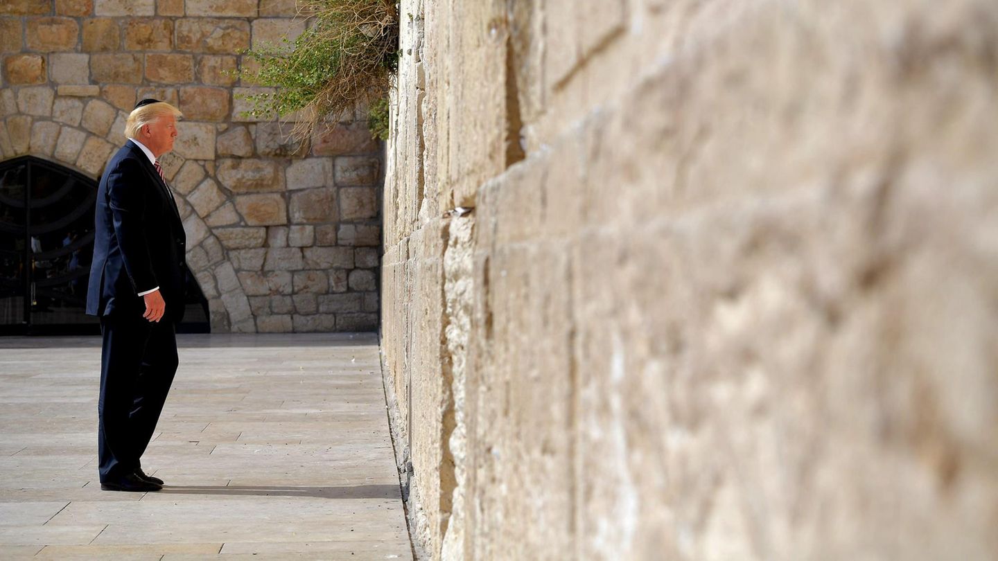 Donald Trump an der Klagemauer in Jerusalem