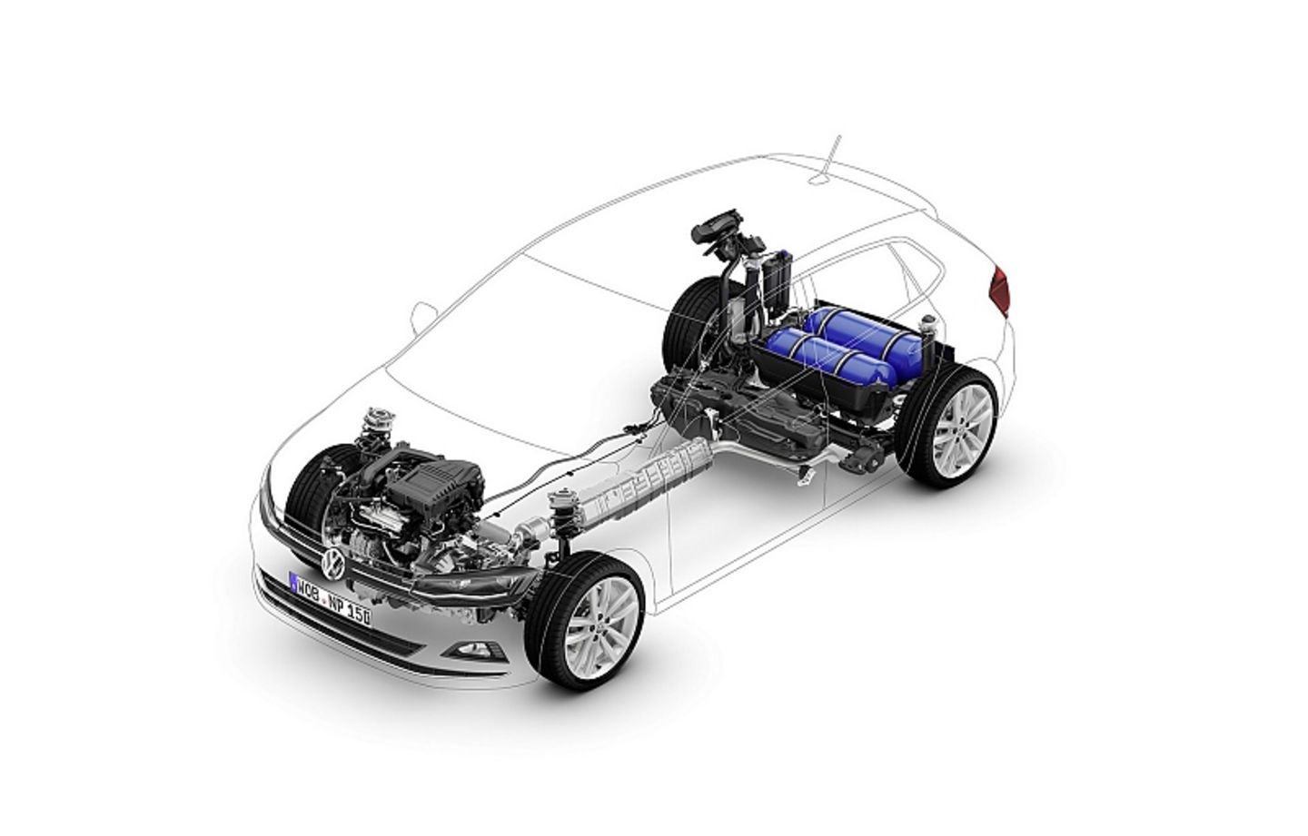 Der CNG-Antriebsstrang im VW Polo