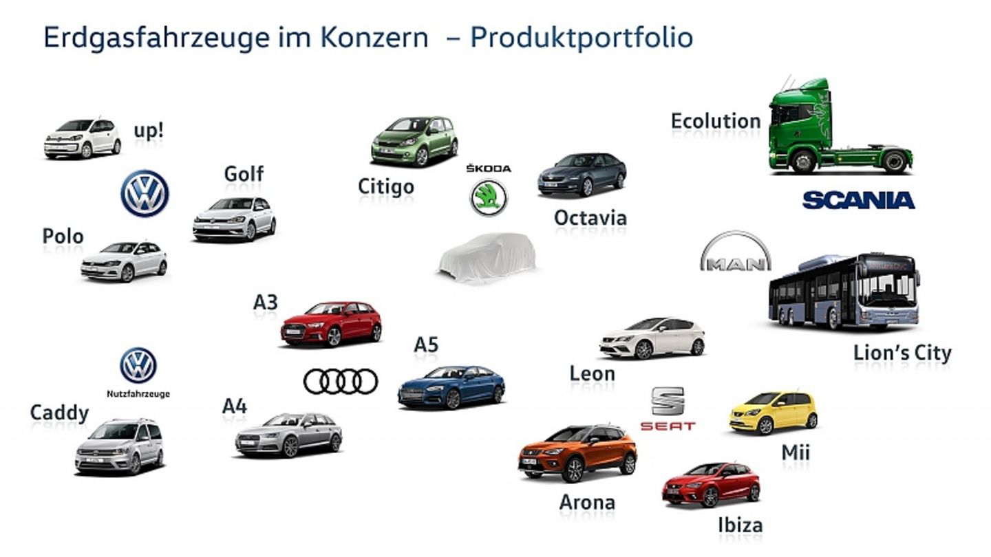 Das VW CNG-Modellportolio ist umfangreich - im nächsten Jahr kommt ein CNG-Skoda auf den Markt