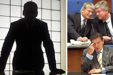 Gerhard Schröder (u.l.), Otto Schily und Bodo Hombach (o.r.) zählen zu den guten Bekannten eines libanesischen Geschäftsmannes