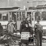 Schuhputzer in der Hamburger Innenstadt