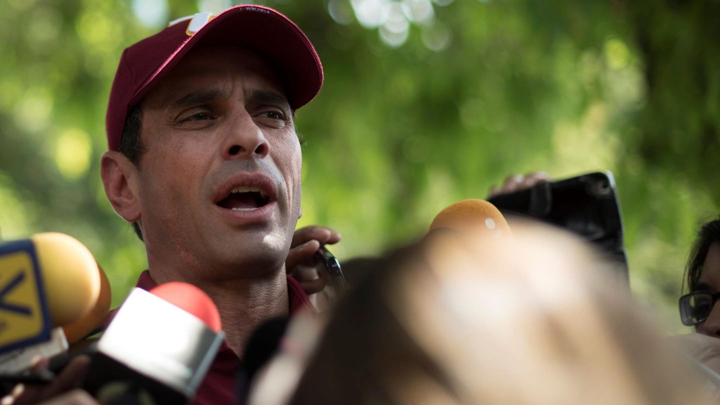 Henrique Capriles während einer Pressekonferenz in Caracas, Venezuela