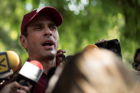 Henrique Capriles während einer Pressekonferenz in Caracas, Venezuela