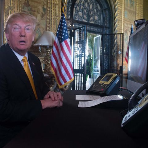 US-Präsident Donald Trump am Computer