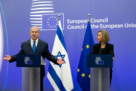 Benjamin Netanjahu und Federica Mogherini in Brüssel