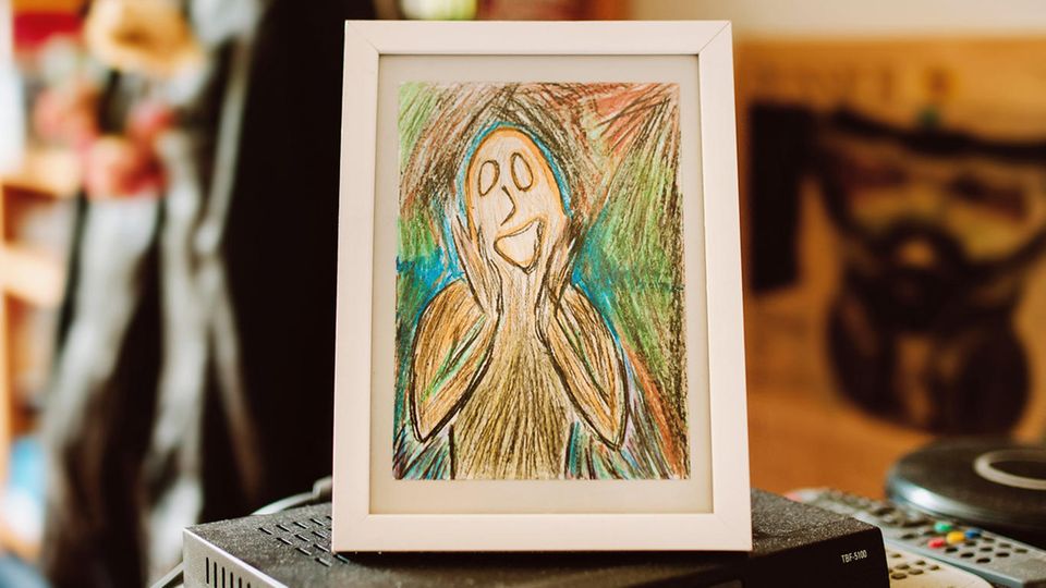 Ein selbst gemaltes Bild, inspiriert von Munchs "Der Schrei"