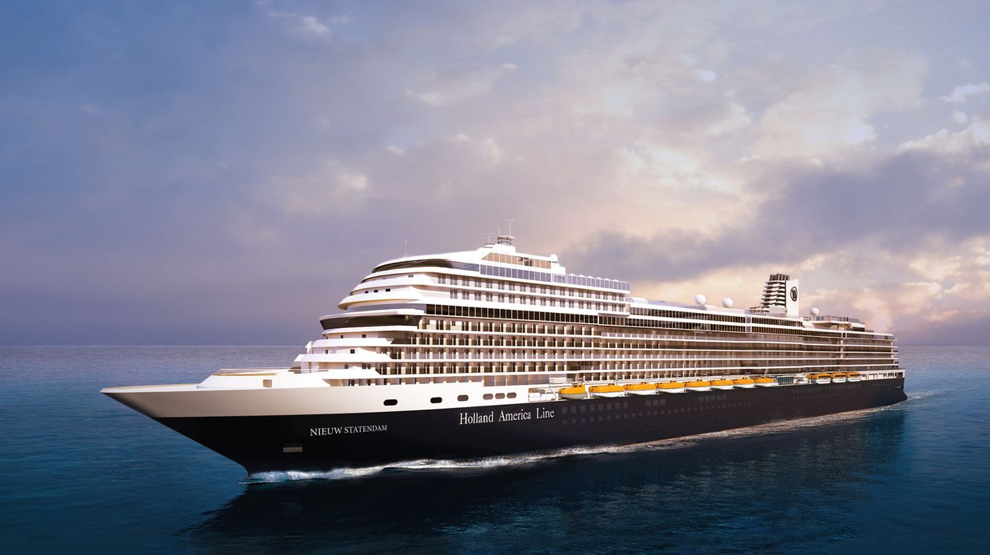 Schiffstaufen 2018: "Nieuw Statendam" von Holland America Line Schon Ende des 19. Jahrhunderts gab es eine "Statendam" der heute zum Carnival Corporation gehörenden Kreuzfahrtreederei. Die neue "Statendam", die auf der Fincantieri-Werft in Marghera gebaut wird, ist das zweite Schiff der neuen Pinnacle-Schiffsklasse und damit das Schwesterschiff der "Koningsdam" und soll im November 2018 der Reederei übergeben werden. Daten: 285 Meter Länge, 99.500 BRZ, 2650 Passagiere, https://de.hollandamerica.com "Nieuw Statendam" von Holland America Line Schon Ende des 19. Jahrhunderts gab es eine "Statendam" der heute zum Carnival Corporation gehörenden Kreuzfahrtreederei. Die neue "Statendam", die auf der Fincantieri-Werft in Marghera gebaut wird, ist das zweite Schiff der neuen Pinnacle-Schiffsklasse und damit das Schwesterschiff der "Koningsdam" und soll im November 2018 der Reederei übergeben werden. Daten: 285 Meter Länge, 99.500 BRZ, 2650 Passagiere, https://de.hollandamerica.com