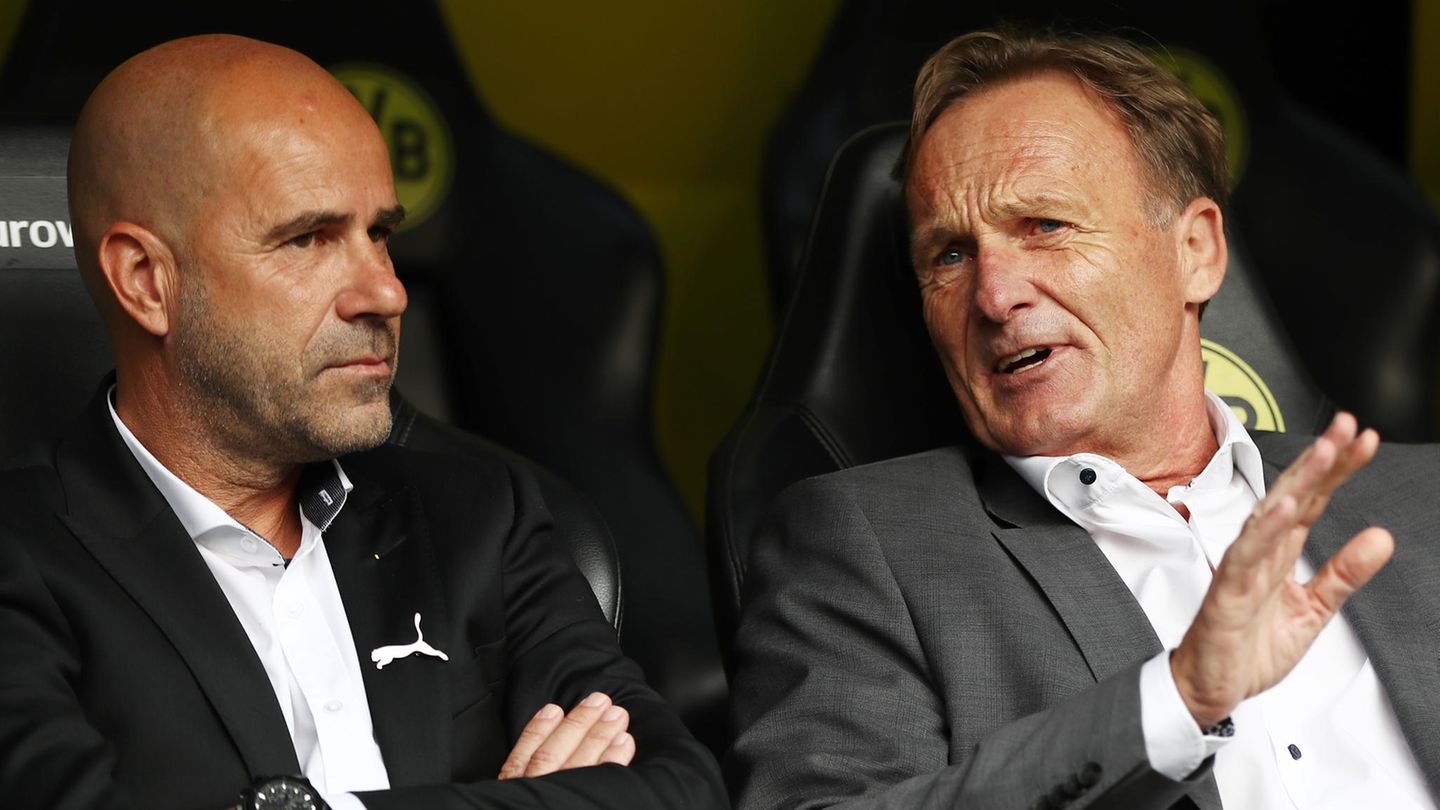 Peter Bosz und BVB-Boss Hans-Joachim Watzke