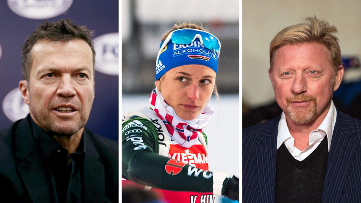 Lothar Matthäus (l.), Vanessa Hinz, Boris Becker