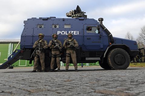 Das Polizei-Spezialfahrzeug "Survivor" in Sachsen