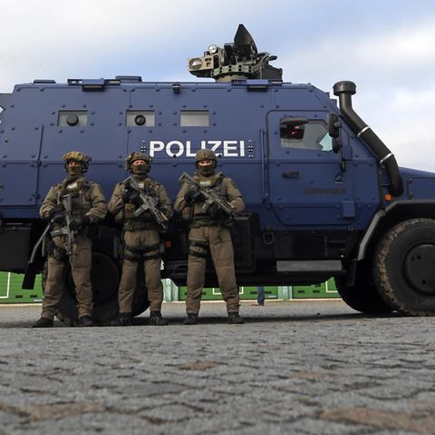Das Polizei-Spezialfahrzeug "Survivor" in Sachsen