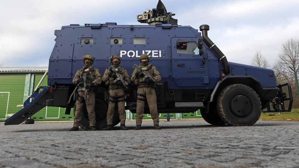 Das Polizei-Spezialfahrzeug "Survivor" in Sachsen