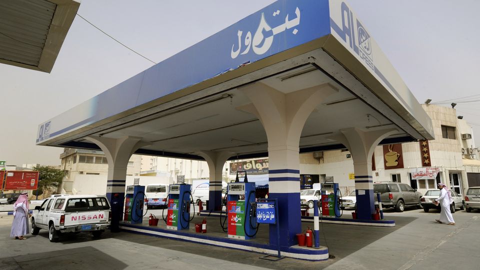 Tankstelle in Saudi-Arabiens Hauptstadt Riad