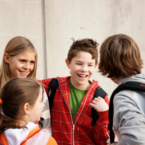 Freunde auf dem Schulhof