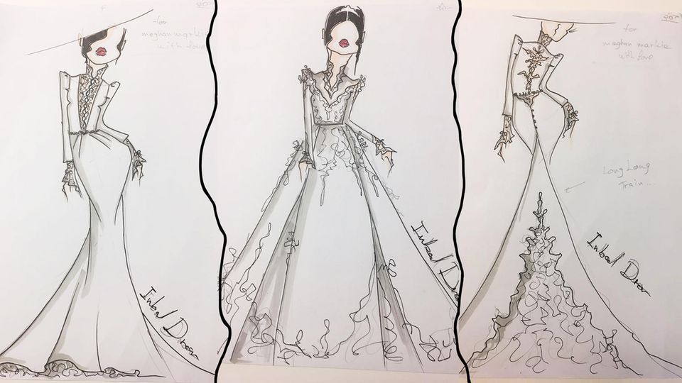Skizzen für Meghan Markles Hochzeitskleid Skizzen für Meghan Markles Hochzeitskleid