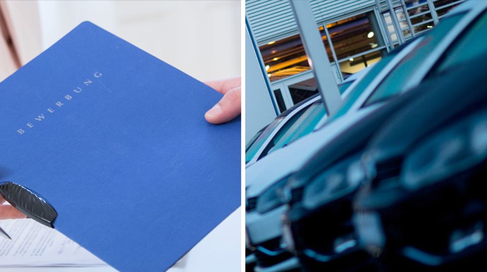 Bewerbungsmappe und Autohaus