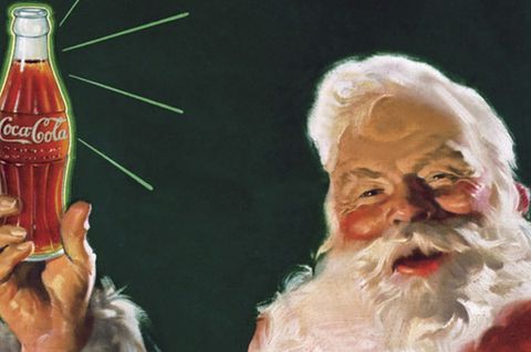 Einer der Weihnachtsmänner aus der Feder des Coca-Cola-Zeichners Haddon Sundblom