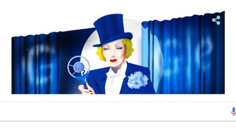 Google Doodle zu Marlene Dietrich Google Doodle zu Marlene Dietrich